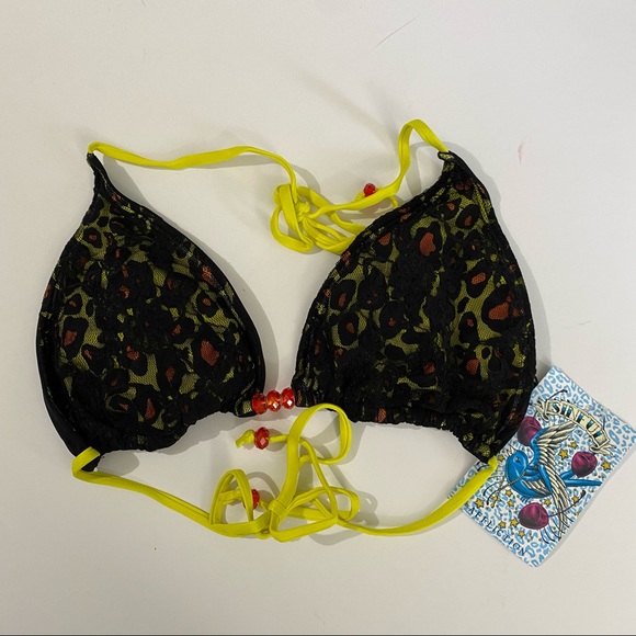 Sinful by Affliction Solar Reversible Bikini Triangle Top Only, Size Large - Picture 3 of 9